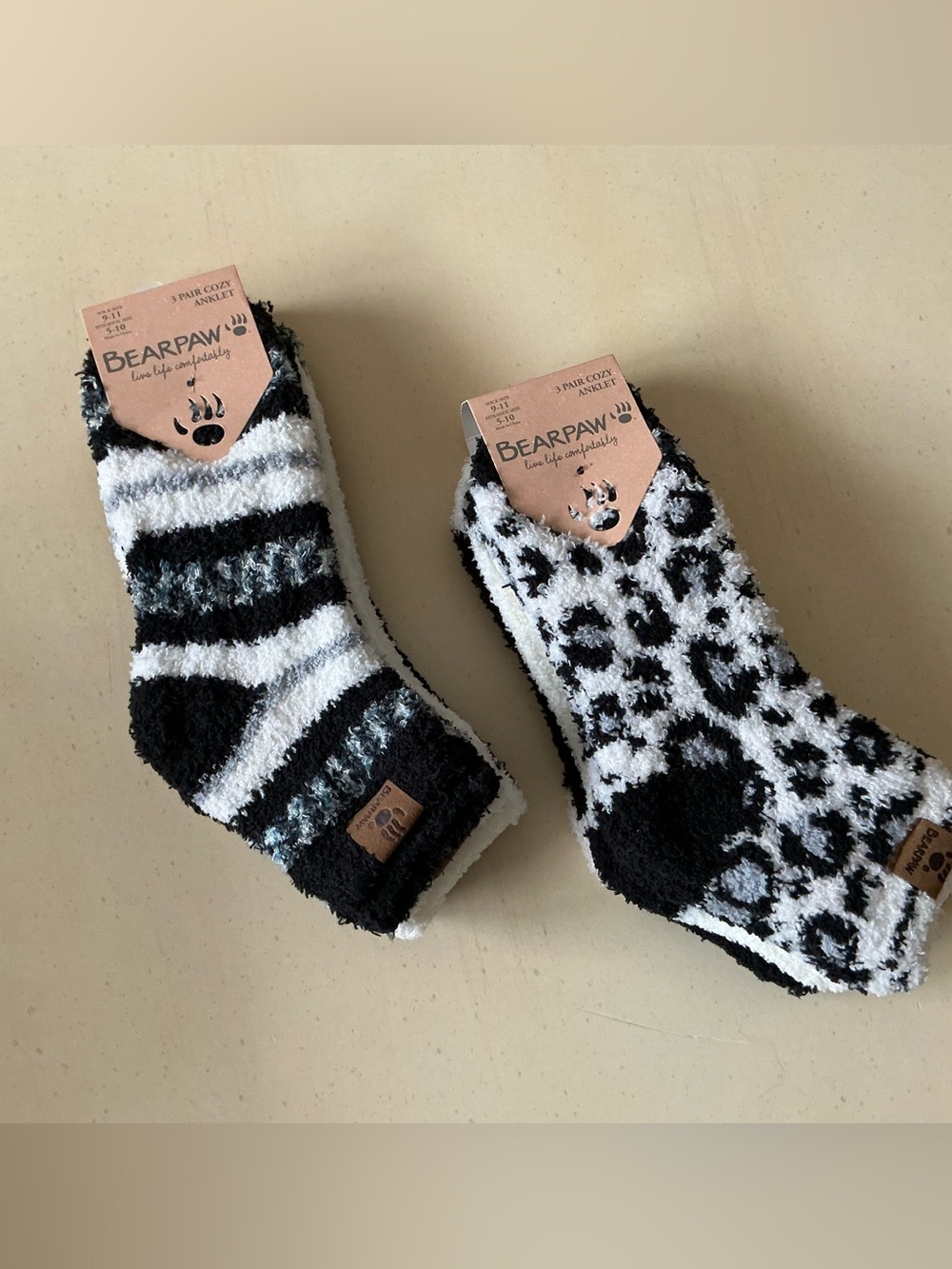 NWT Women’s 3-Pair Pack Bear Paw Cozy Soft Ankle Socks 🧦